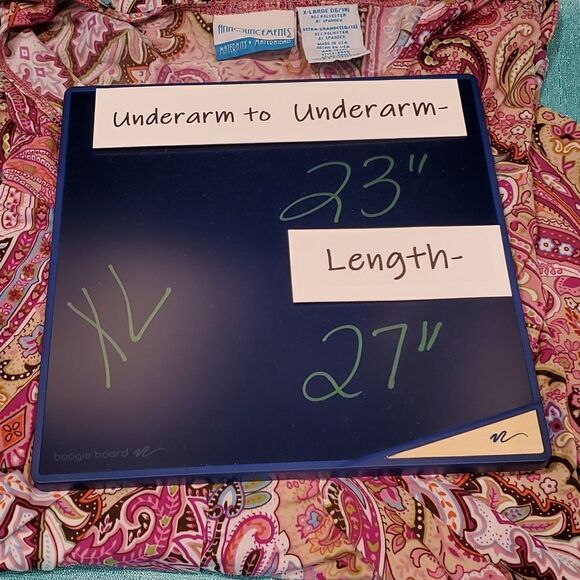 Beautiful Multicolor Pink Paisley Floral Print Blouse MATERNITY Announcements XL - Picture 3 of 7